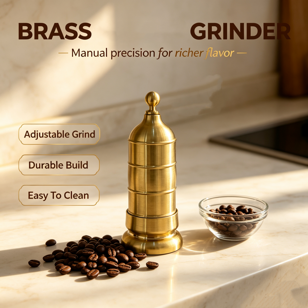 Premium Brass Spice Grinder – Fresh Ground Flavor Made Simple