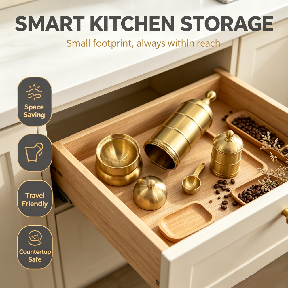 Premium Brass Spice Grinder – Fresh Ground Flavor Made Simple