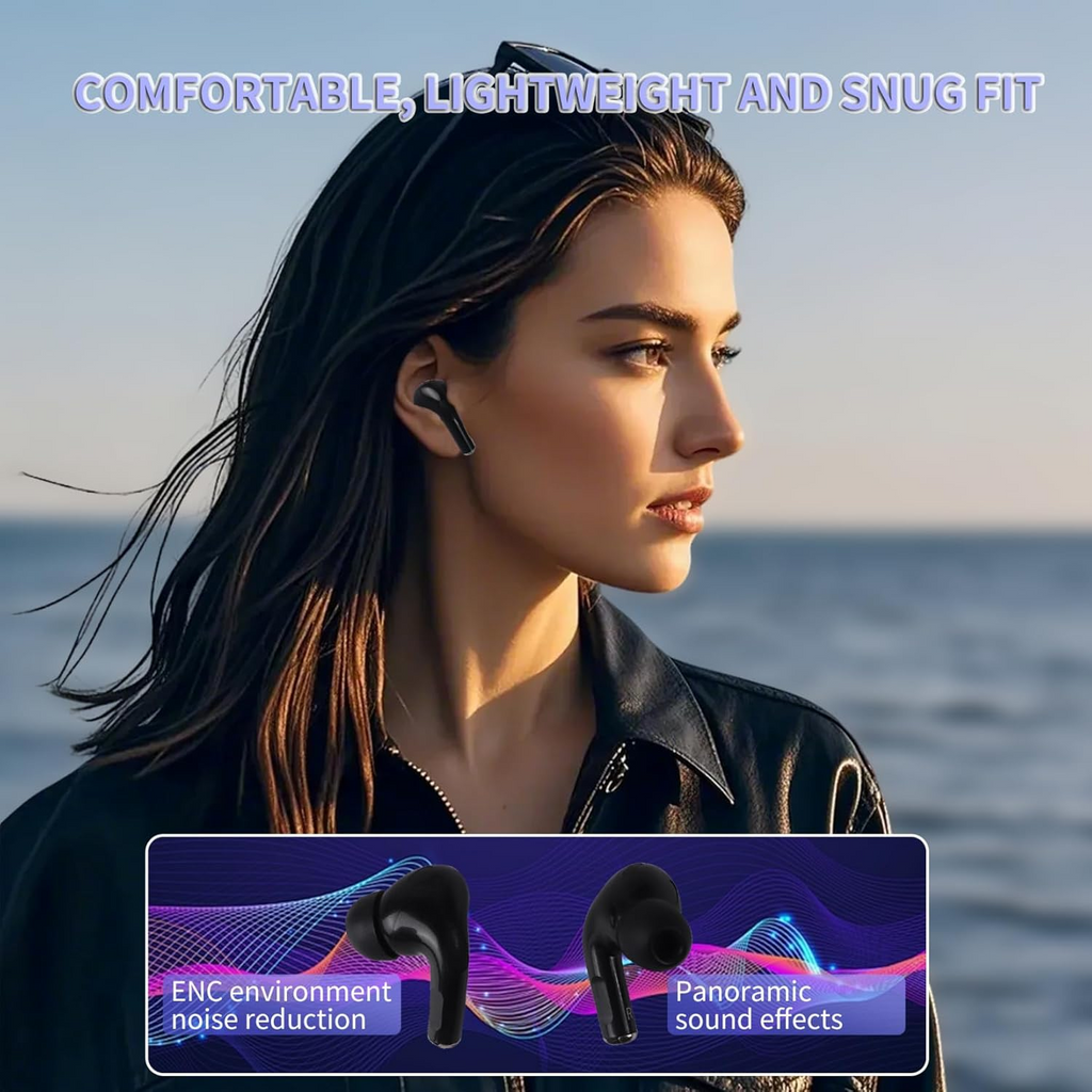 Water-Resistant Smart Earbuds | LED Control Case | Bluetooth 5.3 Fast Connect