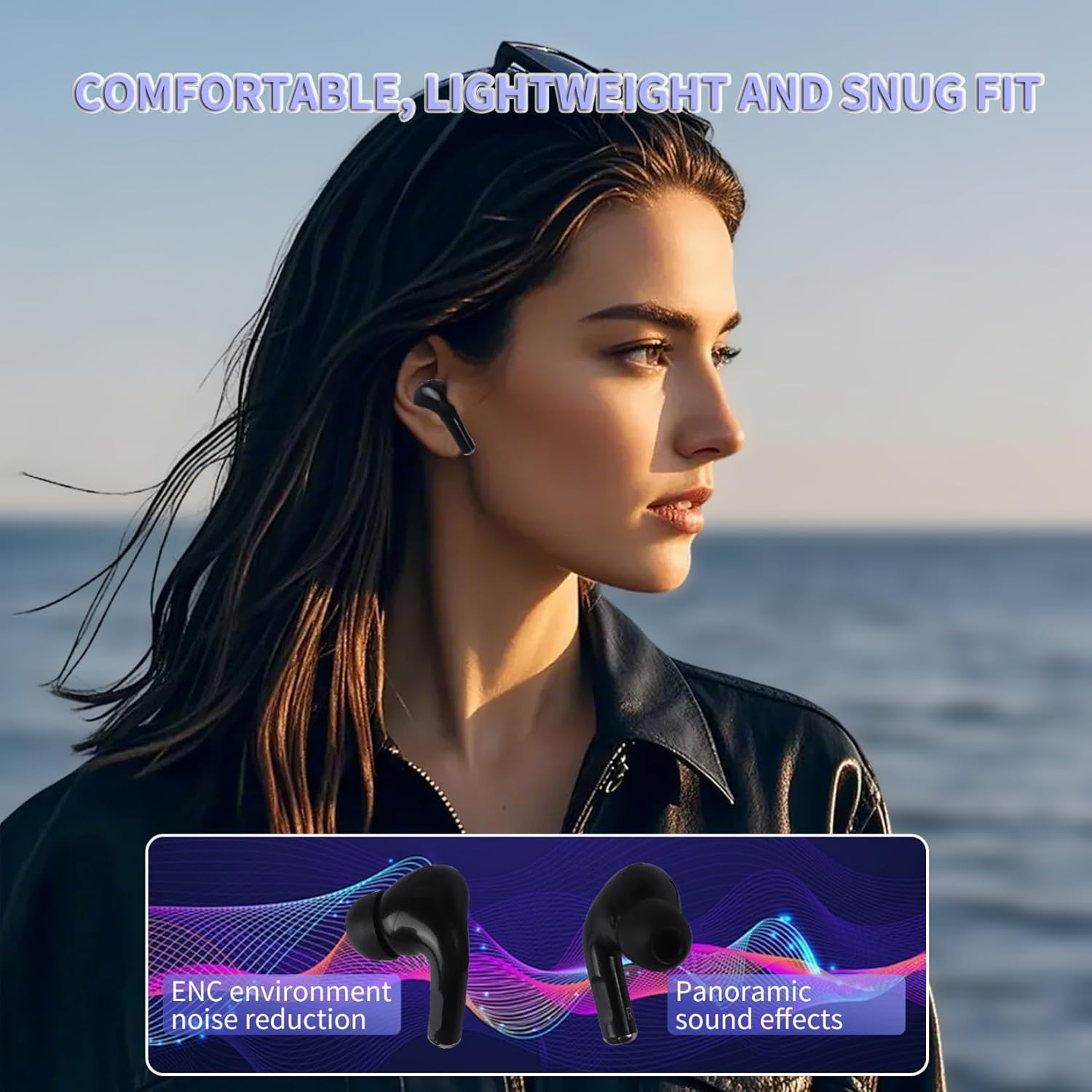 Water-Resistant Smart Earbuds | LED Control Case | Bluetooth 5.3 Fast Connect