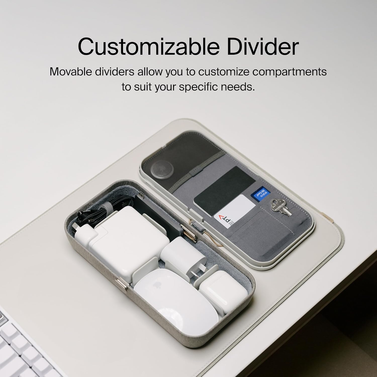 All-in-One Travel Desk Organizer Case with 15W Wireless Charging & Modular Storage