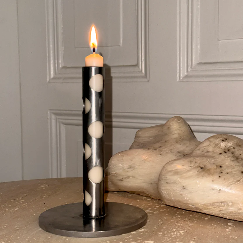 Molten Wax Candle Holder | Ever-Changing Flame & Steel Art Piece