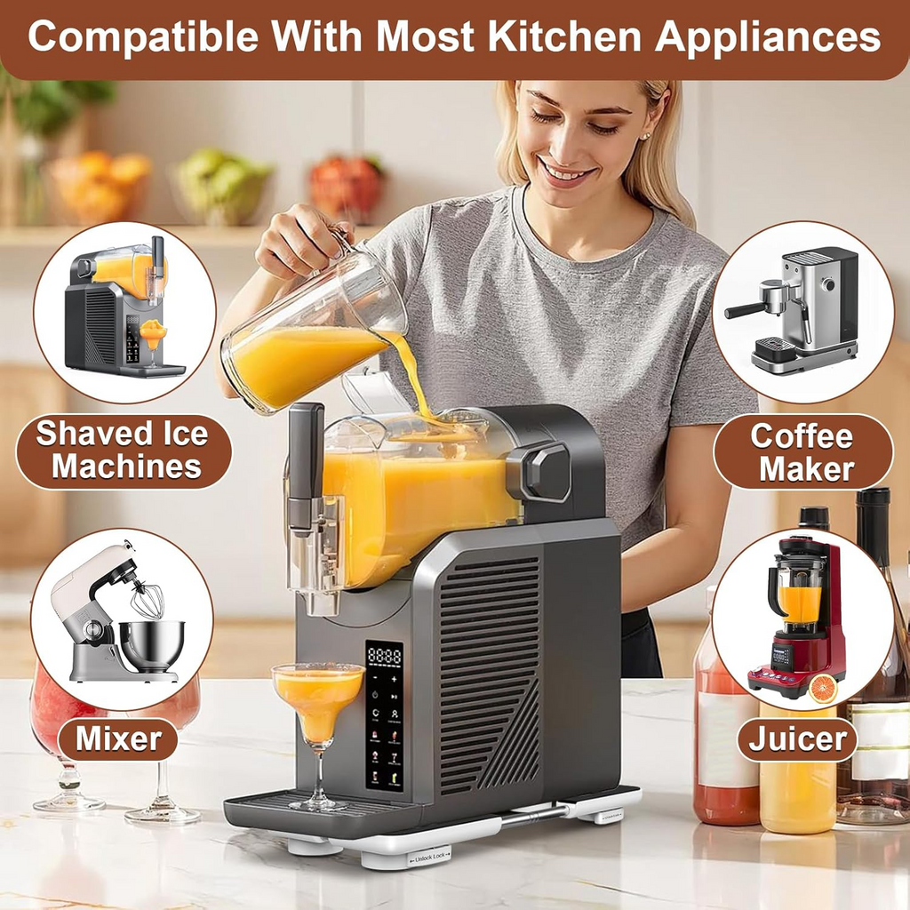 Space-Saving Appliance Slider Tray – Adjustable, Locking Wheels, Heavy Duty Support