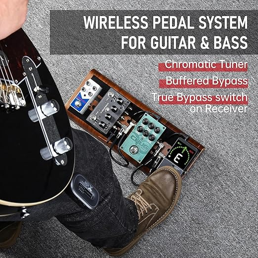 5.8GHz Wireless Guitar System with Built-in Chromatic Pedal Tuner & Ultra-Low Latency