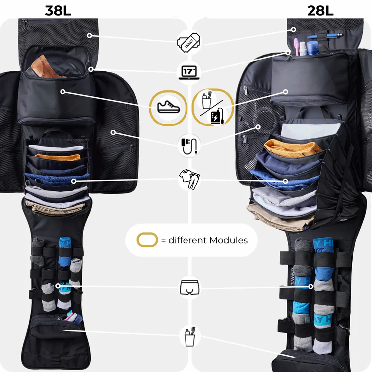 Next-Gen Travel Backpack with Magnetic Organization, Expandable Space & Carry-On Ready Fit