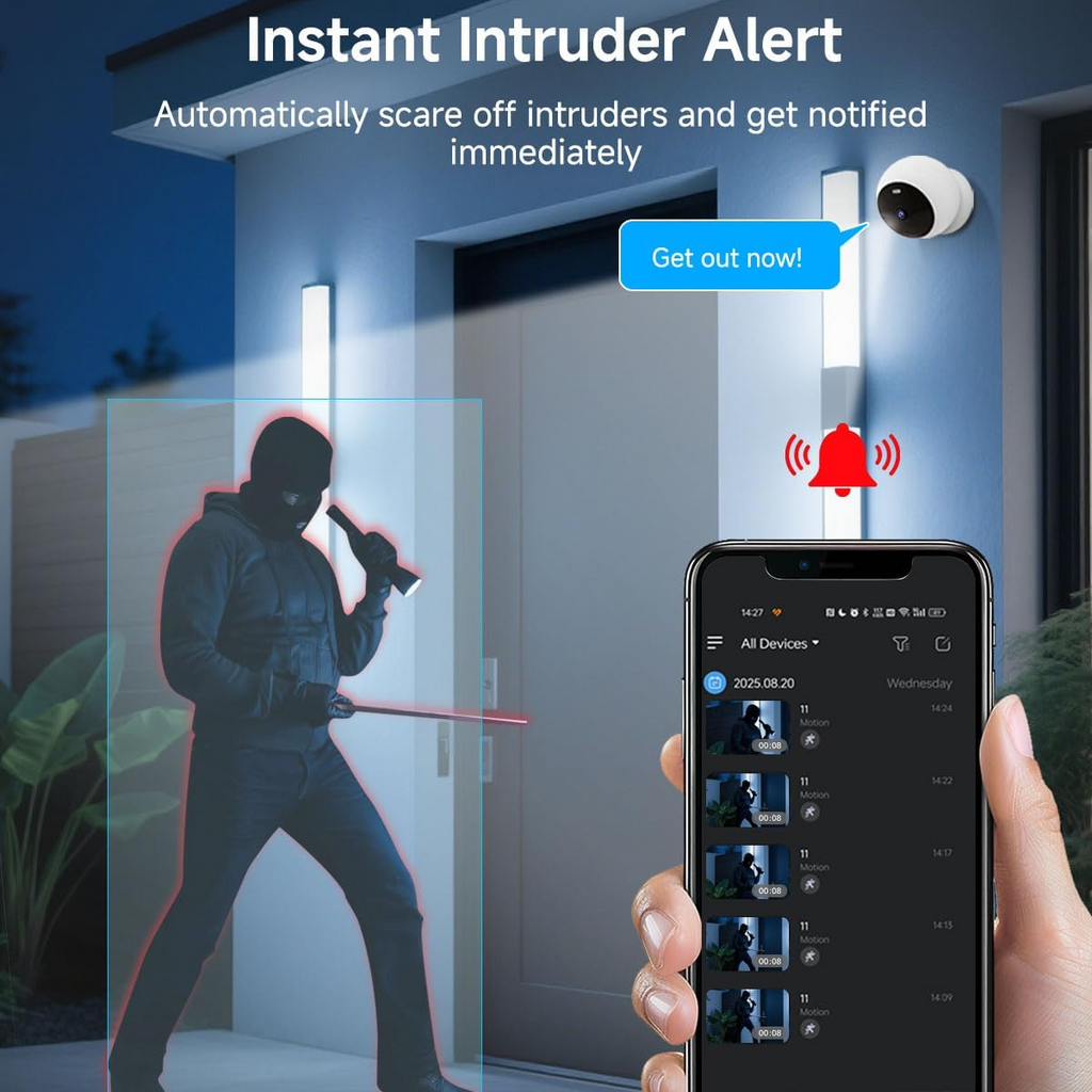 Smart Wireless Security Camera with Night Vision, AI Alerts & Local Storage