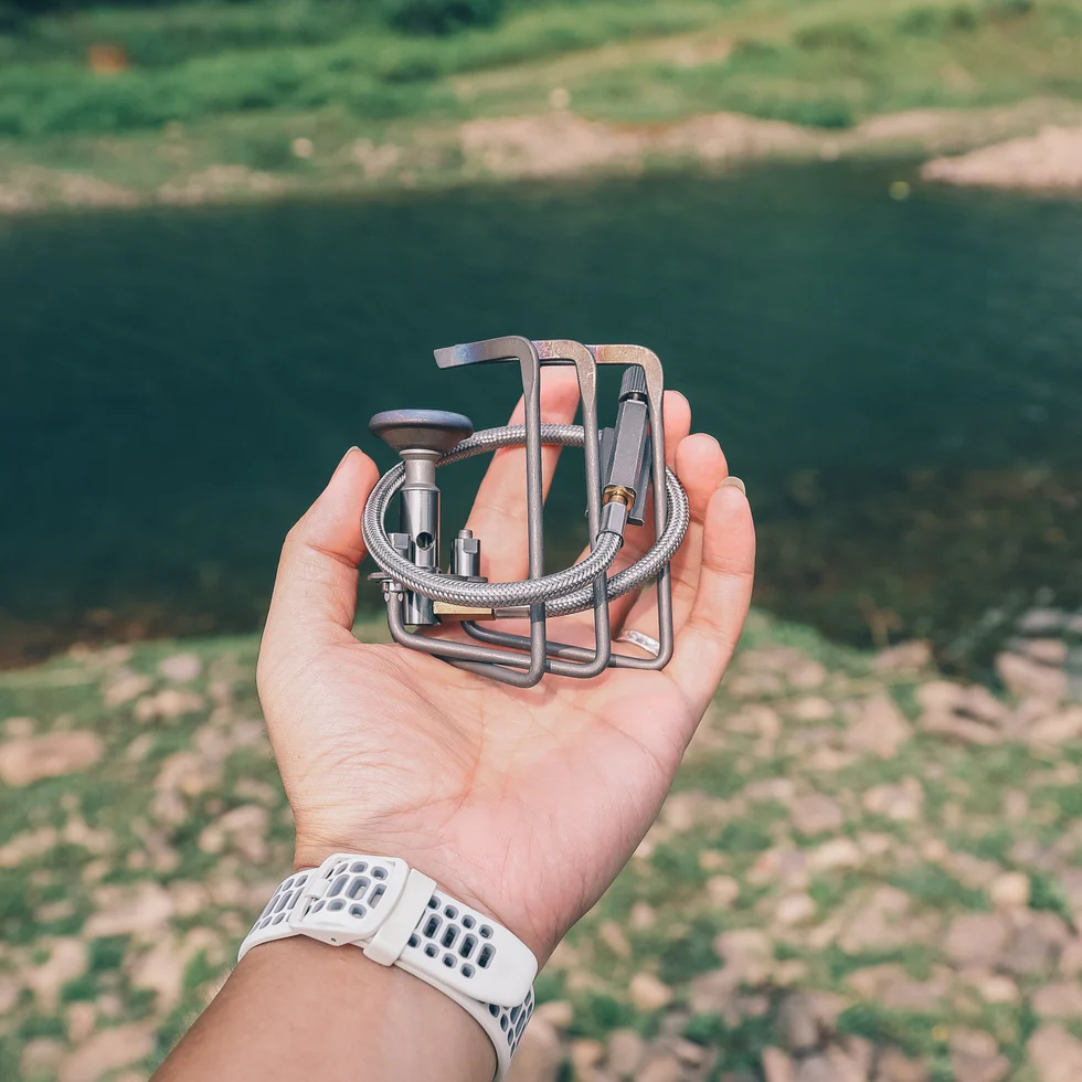Ultralight Titanium Remote Stove – Ultra Stable & Fast Boil Backpacking Cooking Power