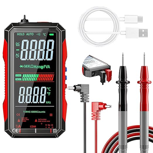 Professional Auto-Ranging Multimeter with Color Display & True RMS Precision