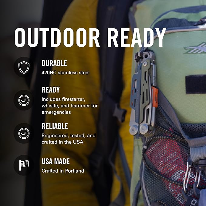 Tactical 19-in-1 Survival Multi-Tool with Fire Starter & Hammer – Ultra Compact Outdoor Power