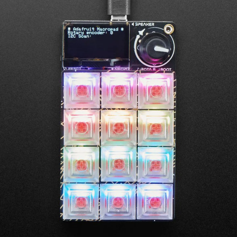 Compact Macro Keyboard with OLED Screen & Multi-Function Controls