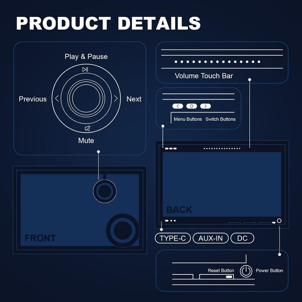 Futuristic Bluetooth Speaker with Floating Text Display & Premium Audio