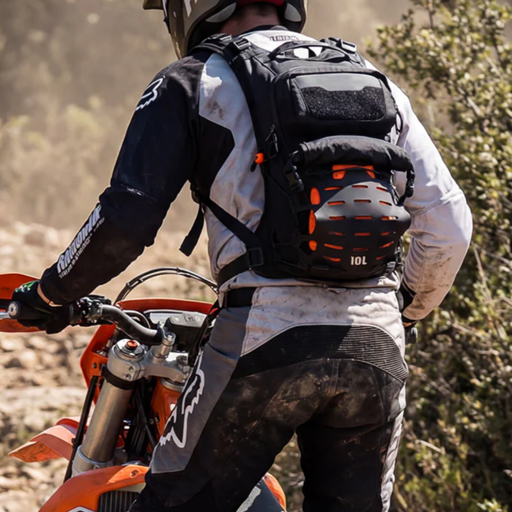 10L Adventure Motorcycle Backpack with Back Support & Rain Cover