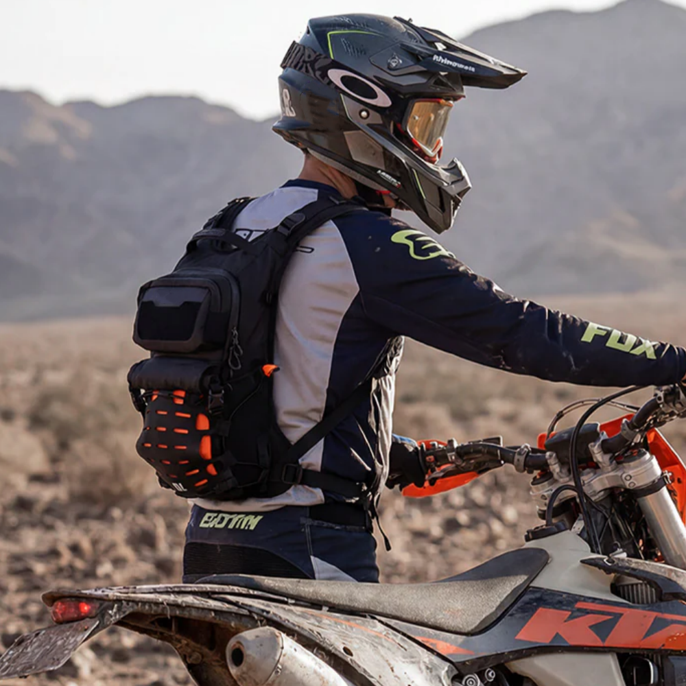 10L Adventure Motorcycle Backpack with Back Support & Rain Cover