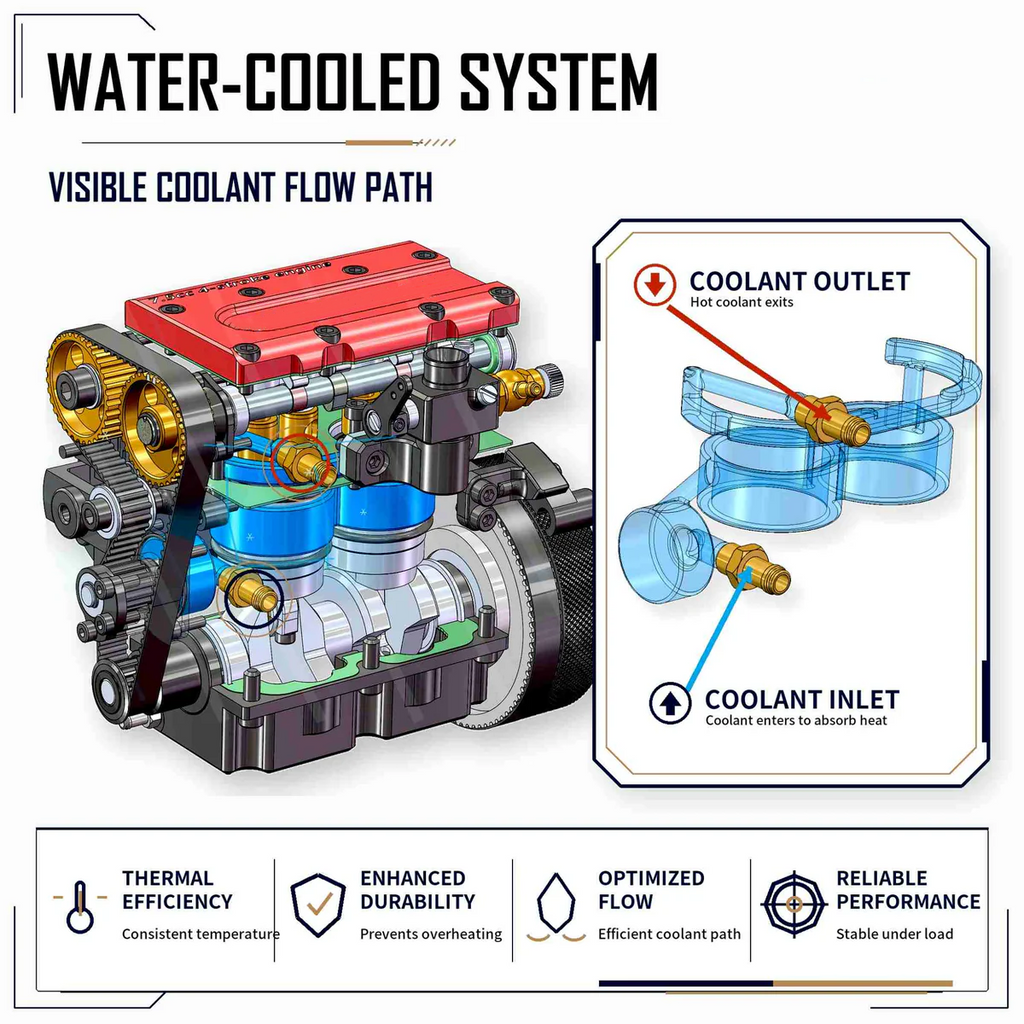 Premium DIY Engine Model Kit With Realistic Moving Parts