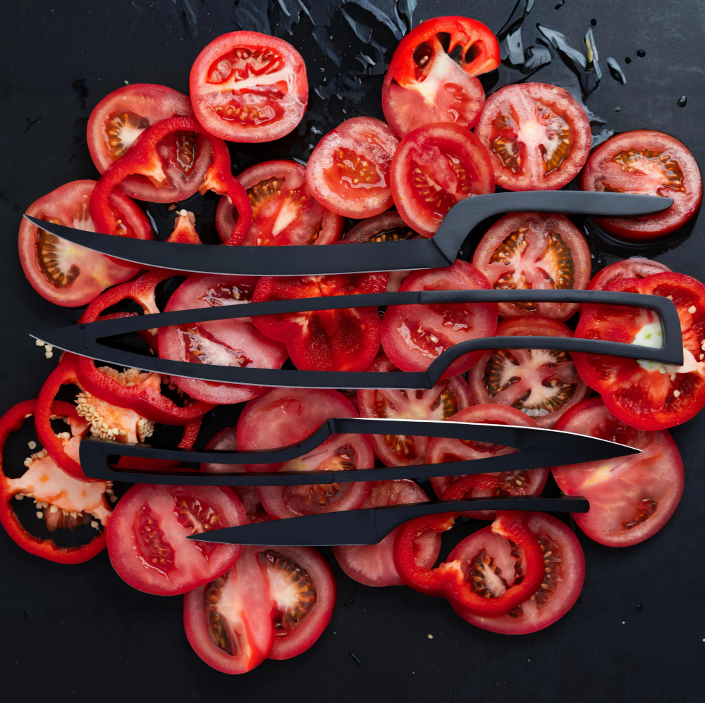 Magnetic Knife Set with Space-Saving Storage & Sharp Stainless Steel Blades