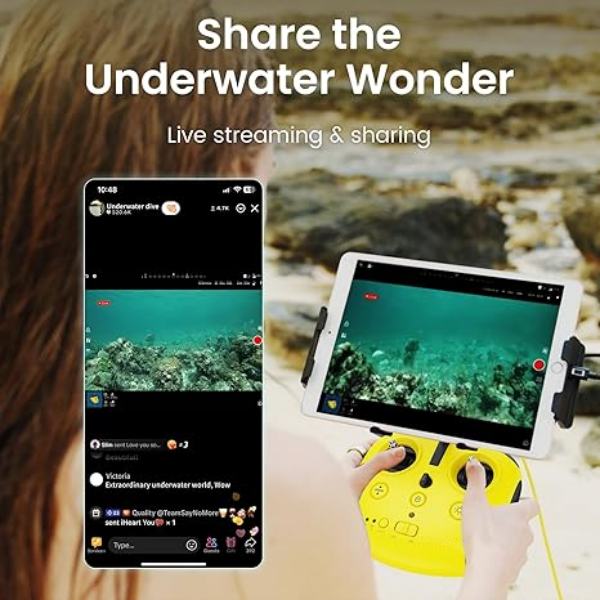 4K Underwater Drone with HD Camera & Deep Exploration Control