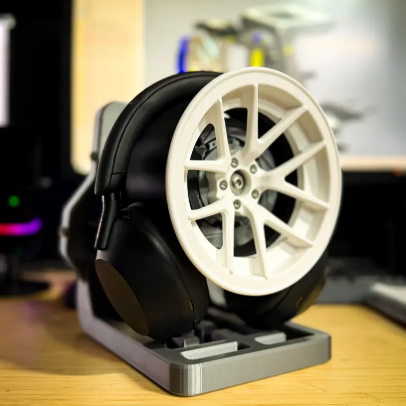 Mechanical Wheel Headphone Stand – Unique DIY Desk Accessory
