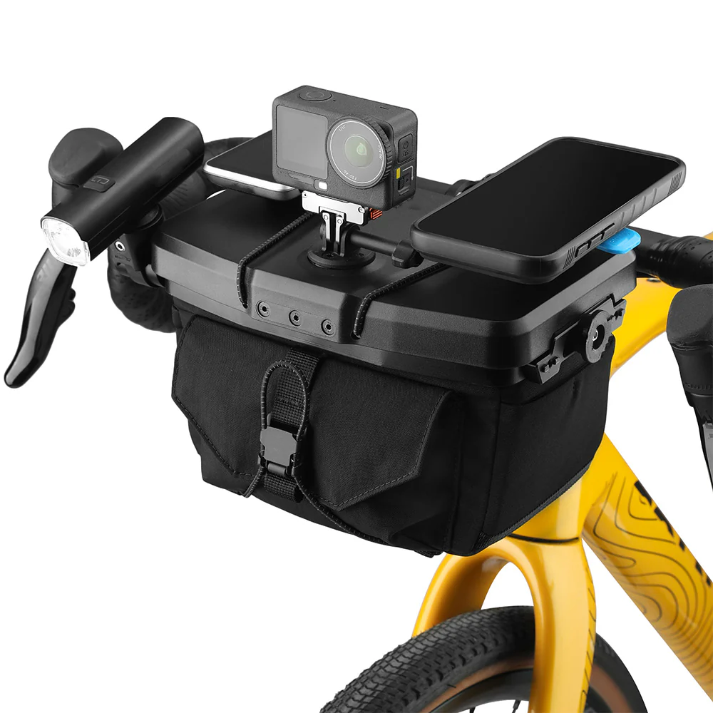 Smart Cycling Handlebar Bag with Multi-Device Mount System