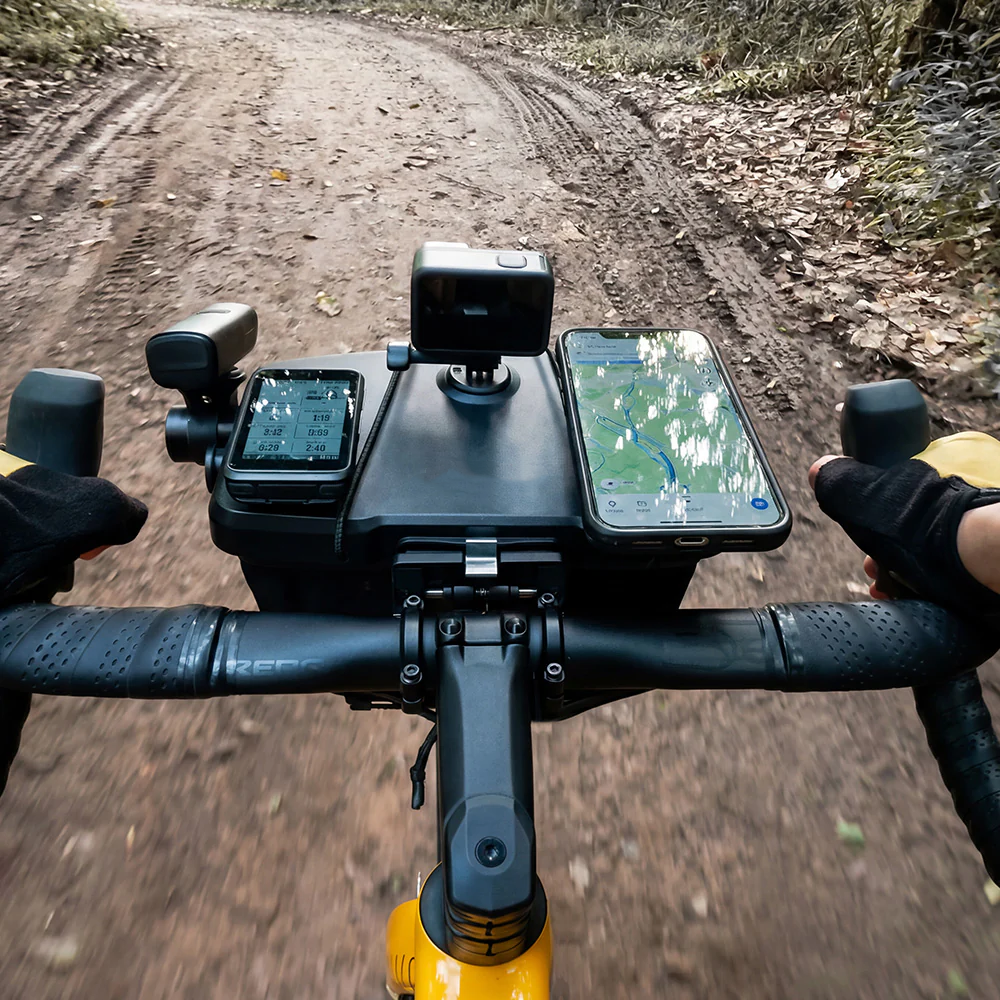 Smart Cycling Handlebar Bag with Multi-Device Mount System