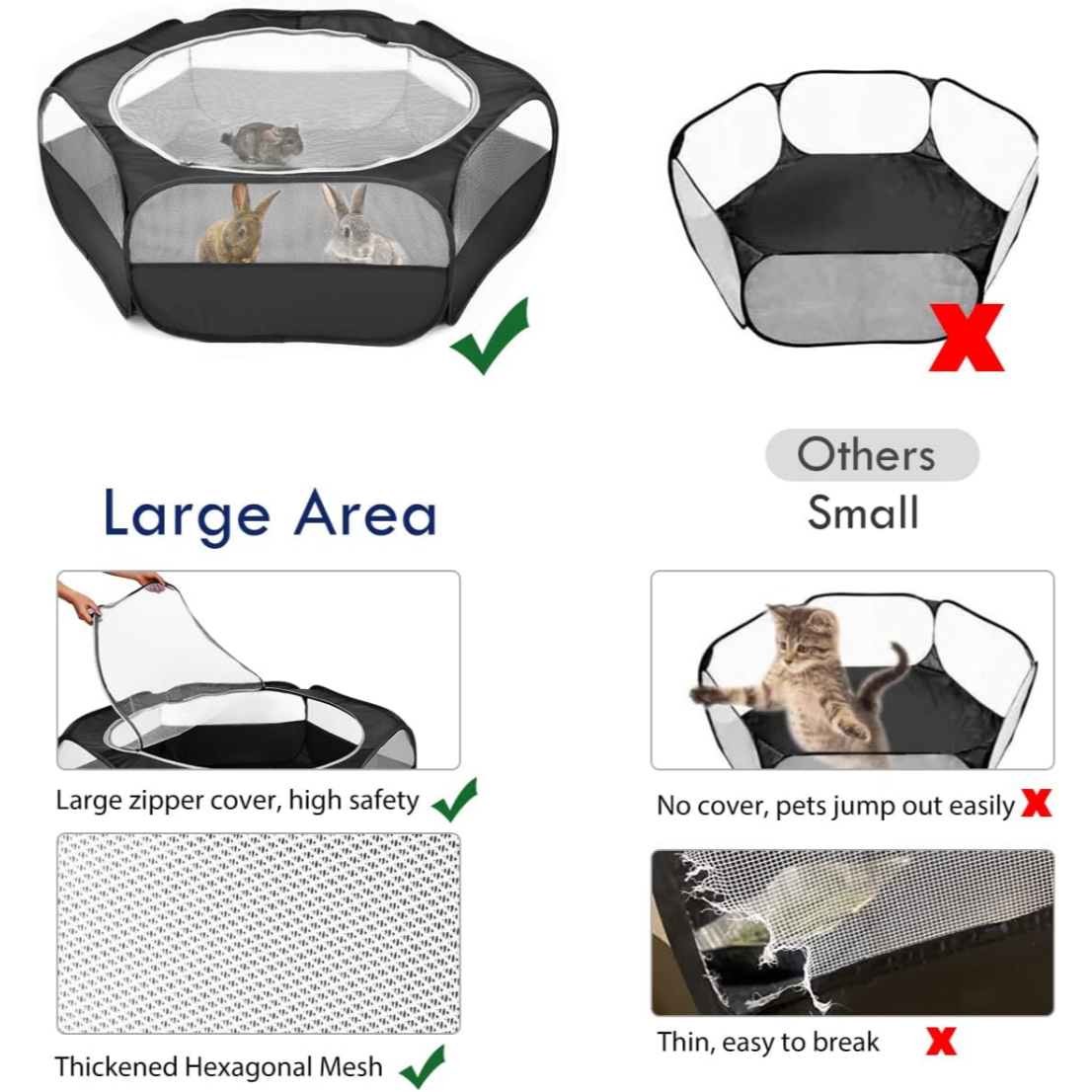 Portable Pet Play Yard – Waterproof, Easy Setup Pop-Up Fence for Rabbits, Puppies & Small Pets