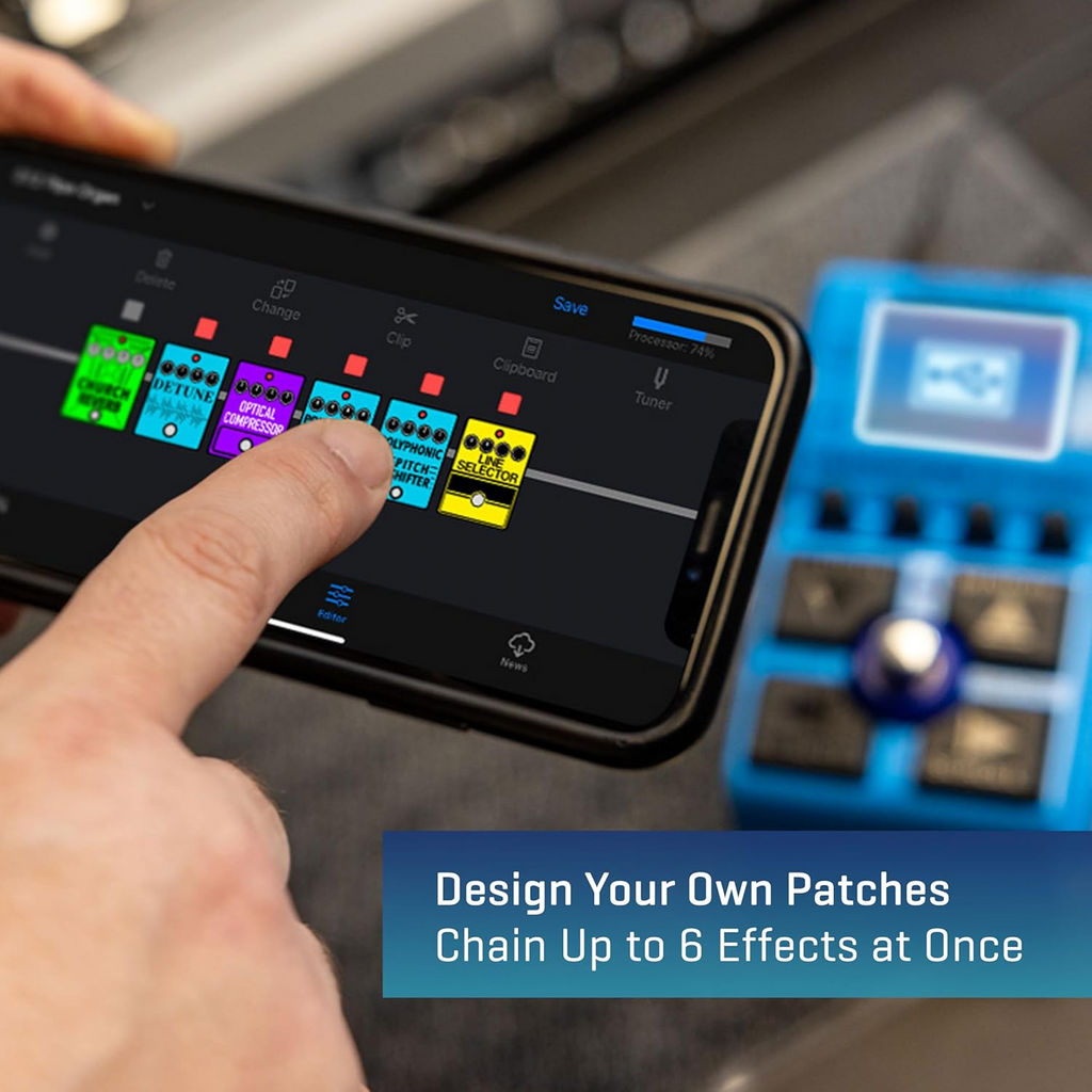 Stereo Multi-Effects Pedal for Guitar, Bass & Synths