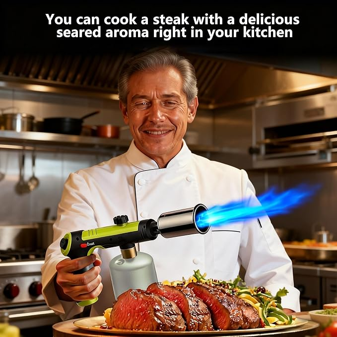 Instant High-Heat Propane Torch – One-Touch Ignition, Adjustable Flame & Built-In Safety Lock