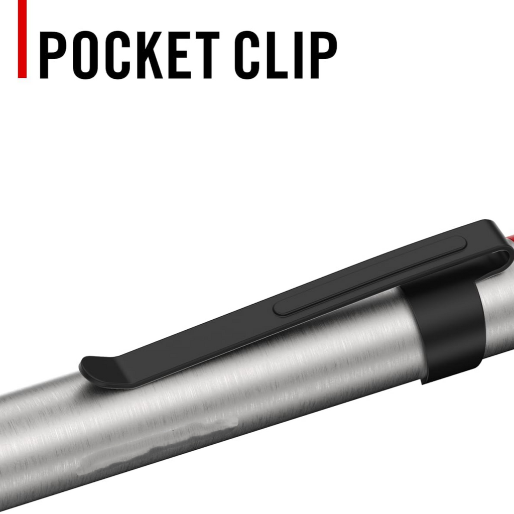 Ultra-Bright Stainless Steel Rechargeable Pocket LED Light for Precision Tasks