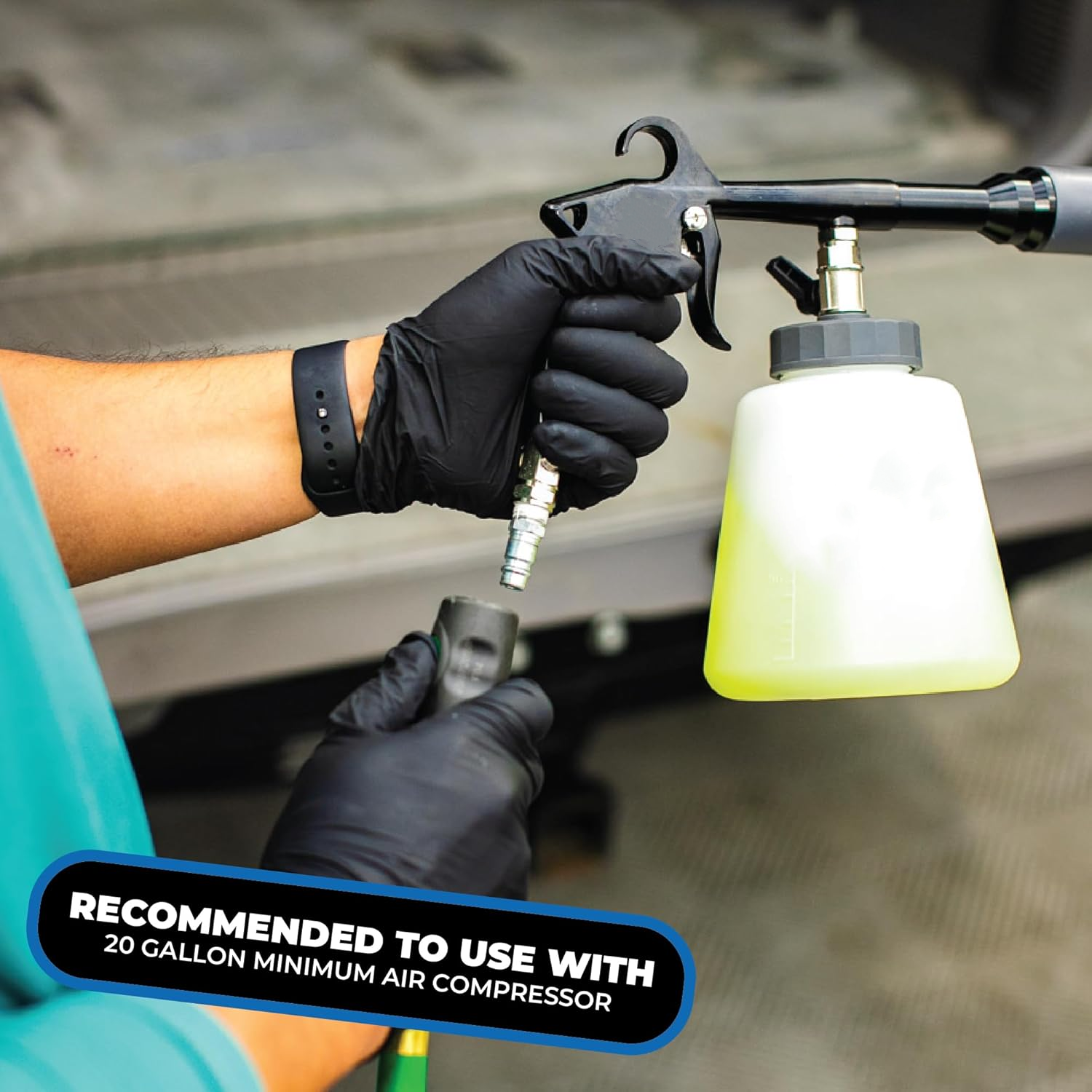 High-Pressure Air & Liquid Interior Detailing Gun for Deep Car Cleaning
