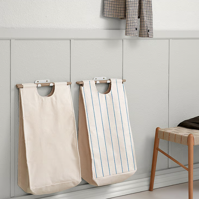 Wall-Mounted Foldable Laundry Basket for Space Saving Storage