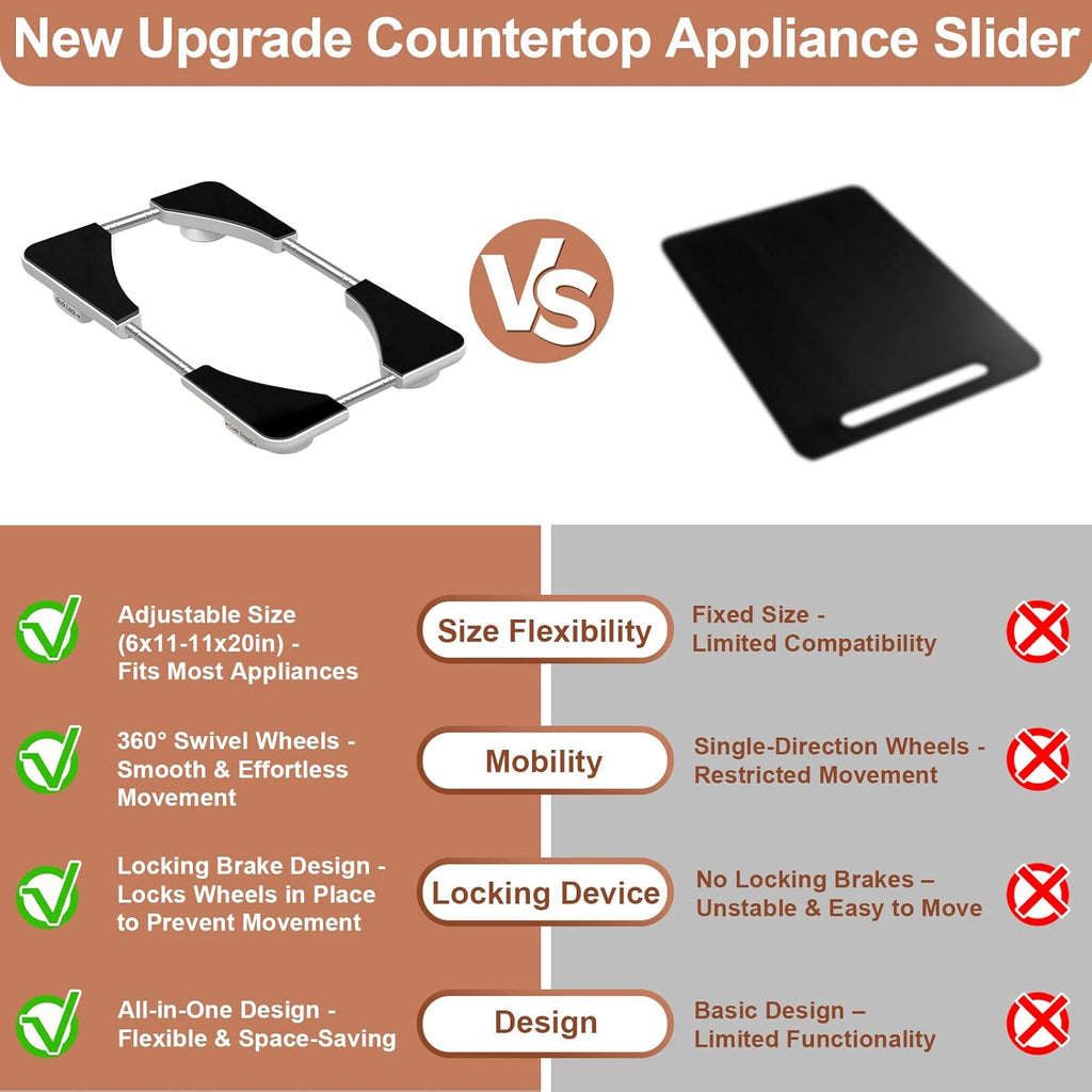 Adjustable Pull-Out Kitchen Appliance Sliding Tray