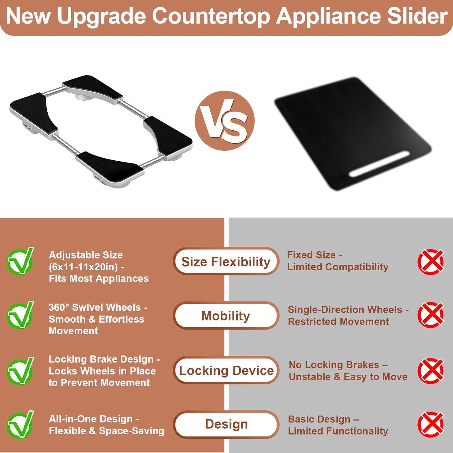 Adjustable Pull-Out Kitchen Appliance Sliding Tray