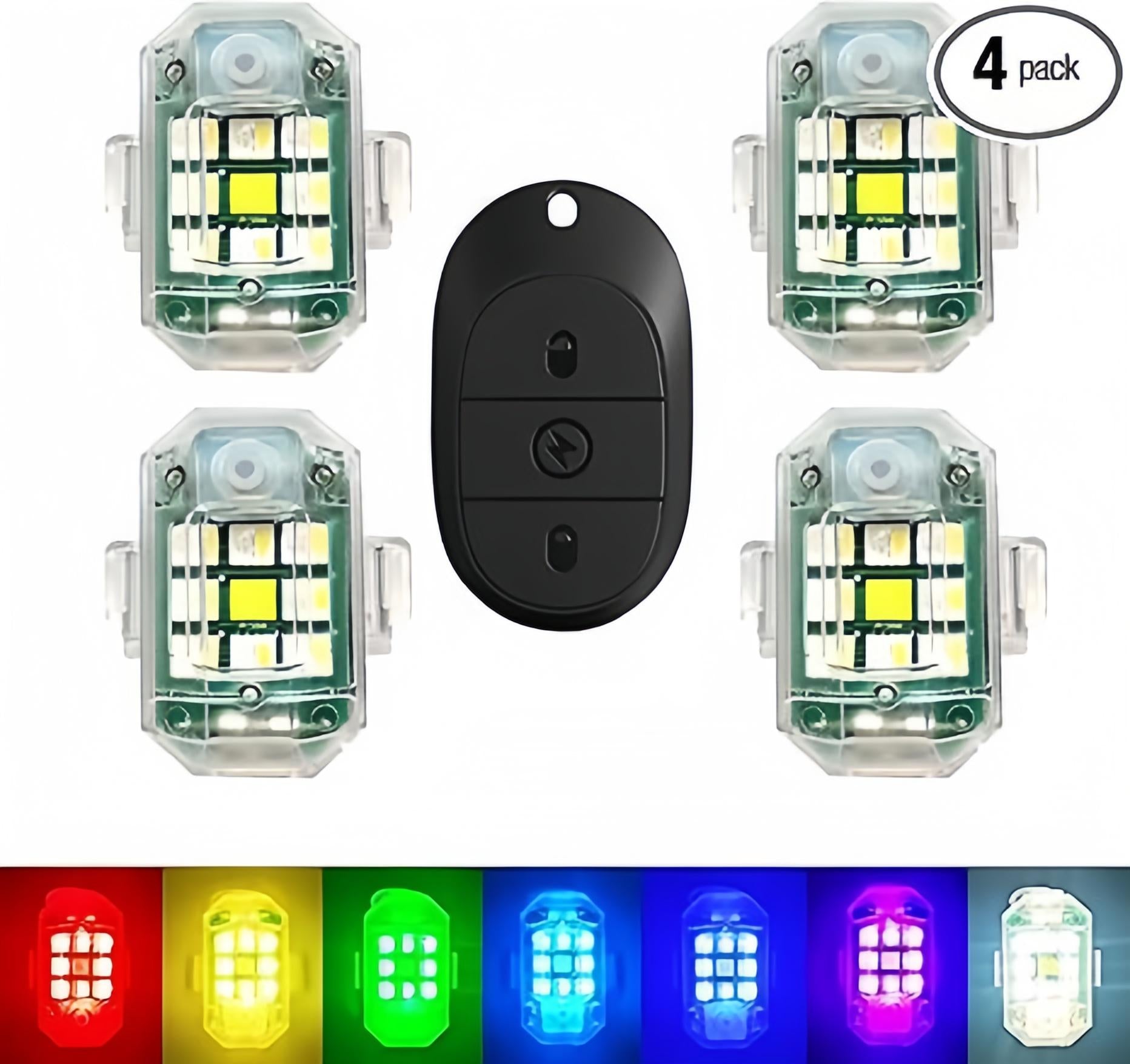 Wireless RGB LED Strobe Warning Light Set