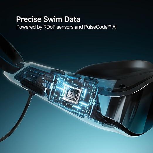 Smart Waterproof Audio Swim Goggles with Built-in Training Audio System