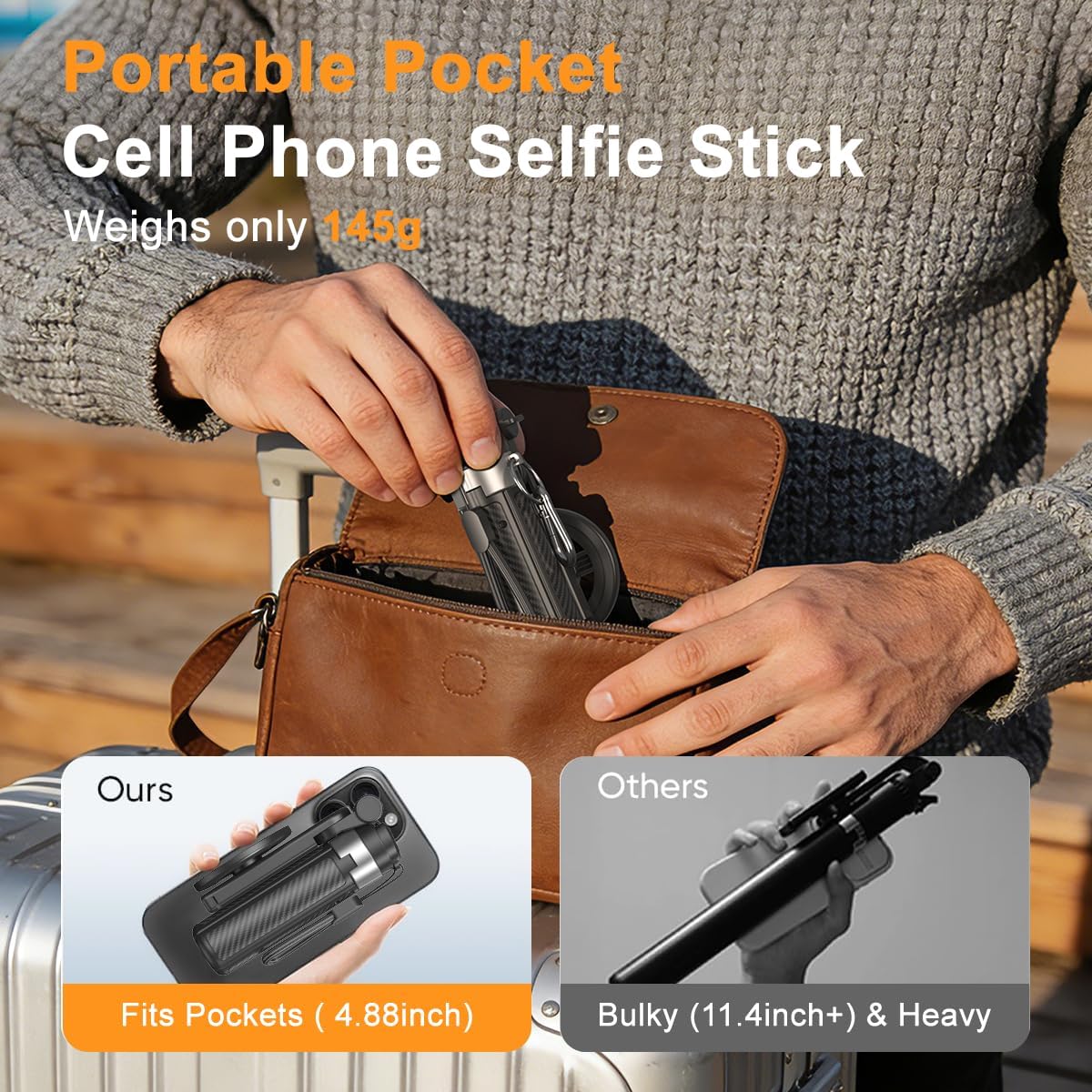 5-in-1 Magnetic Selfie Stick with Remote Control