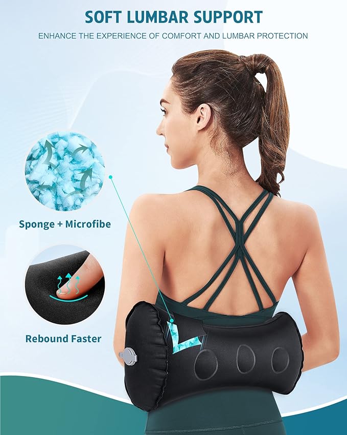 Inflatable Lumbar Pillow – Portable Back Support for Travel & Office