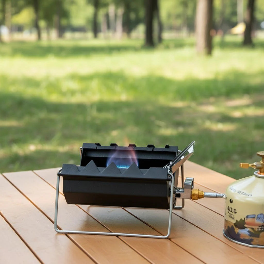 Portable Folding Card-Type Camping Gas Stove