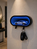 Infinity Mirror Key Holder – LED Wall Organizer for Keys & Decor