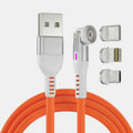 3-in-1 Universal Magnetic Charging Cable – 360° Swivel Fast Charging Cord for All Smartphones