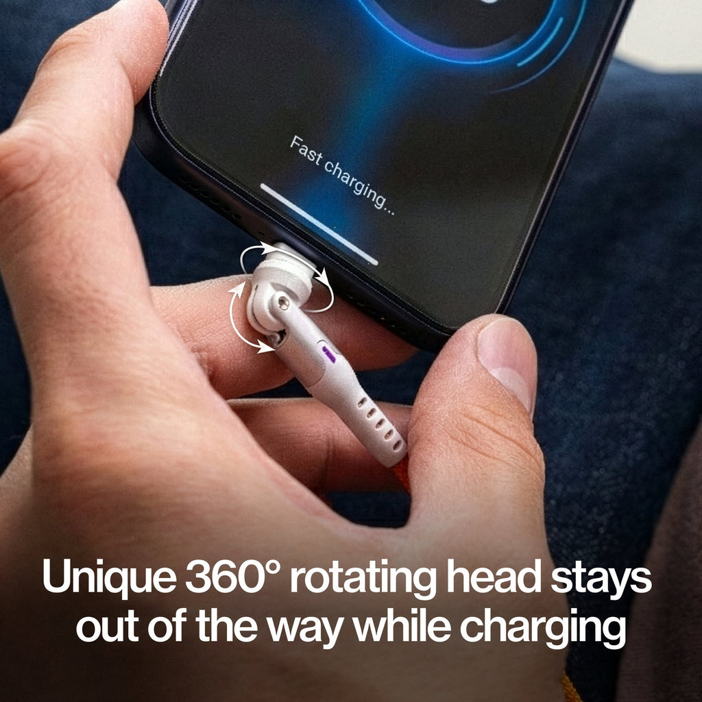 3-in-1 Universal Magnetic Charging Cable – 360° Swivel Fast Charging Cord for All Smartphones