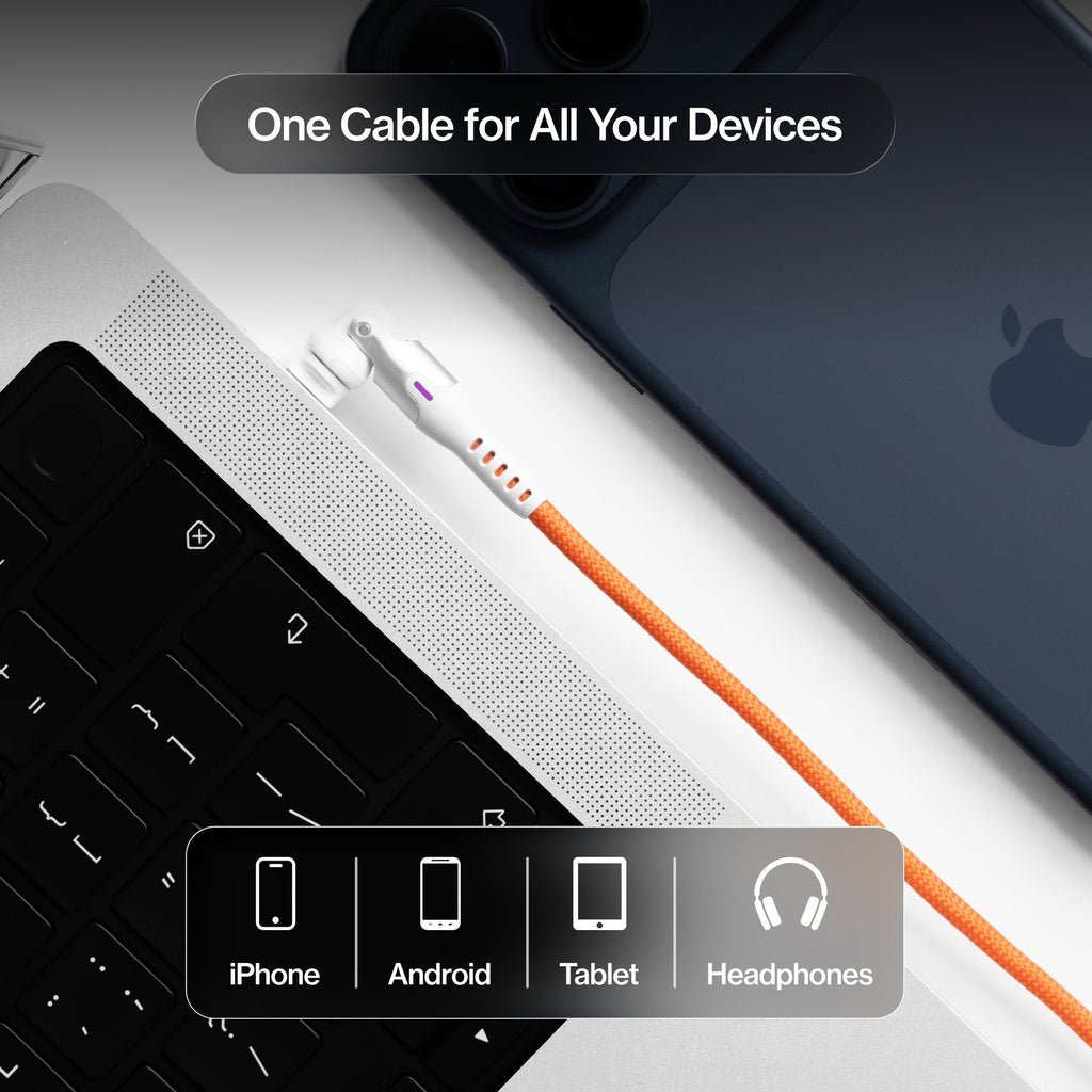 3-in-1 Universal Magnetic Charging Cable – 360° Swivel Fast Charging Cord for All Smartphones