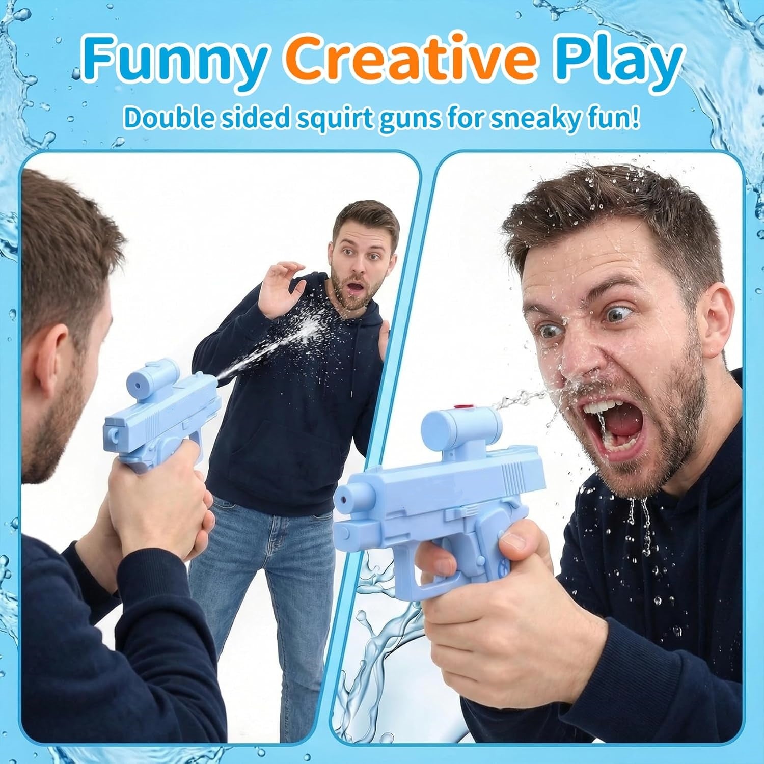 Prank Two-Way Reversible Water Gun – Inverted Spray Squirt Toy for Summer Parties