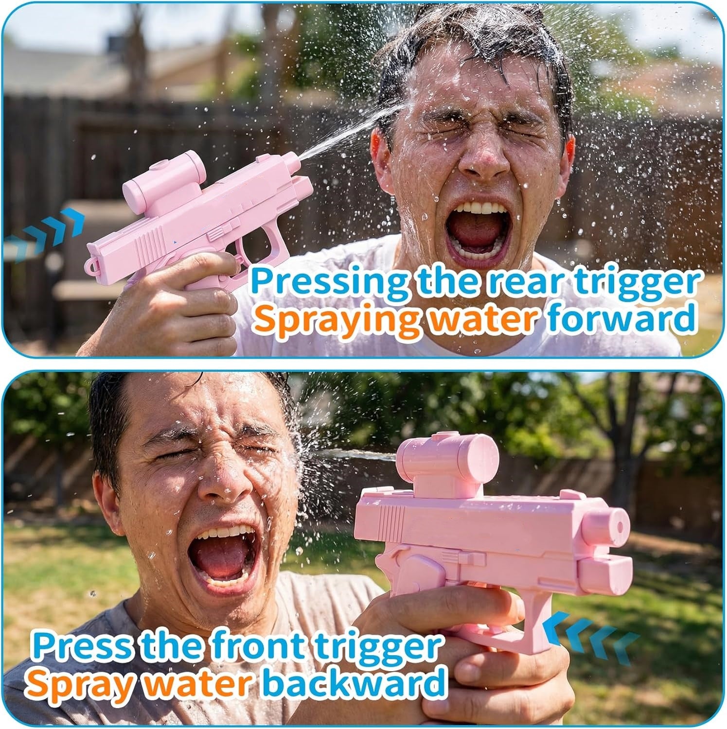 Prank Two-Way Reversible Water Gun – Inverted Spray Squirt Toy for Summer Parties