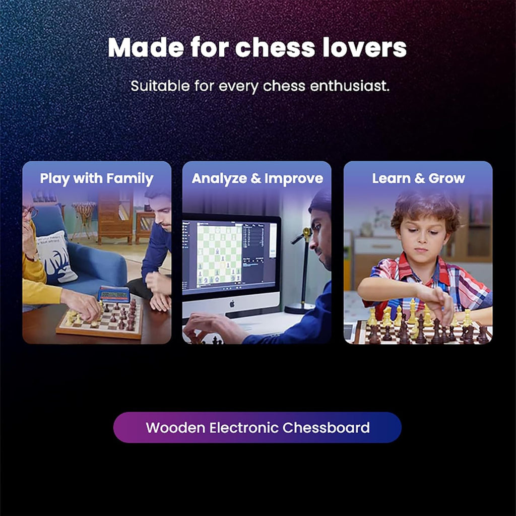 Electronic Chess Game Console with Touch-Sensor Board and LED Sound Effects