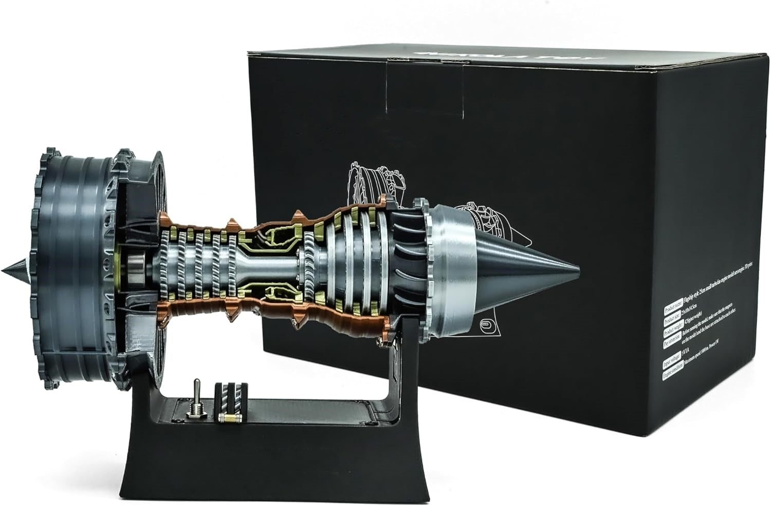 Desktop Metal Jet Engine Model – DIY Mechanical Turbofan Assembly Toy for Adults
