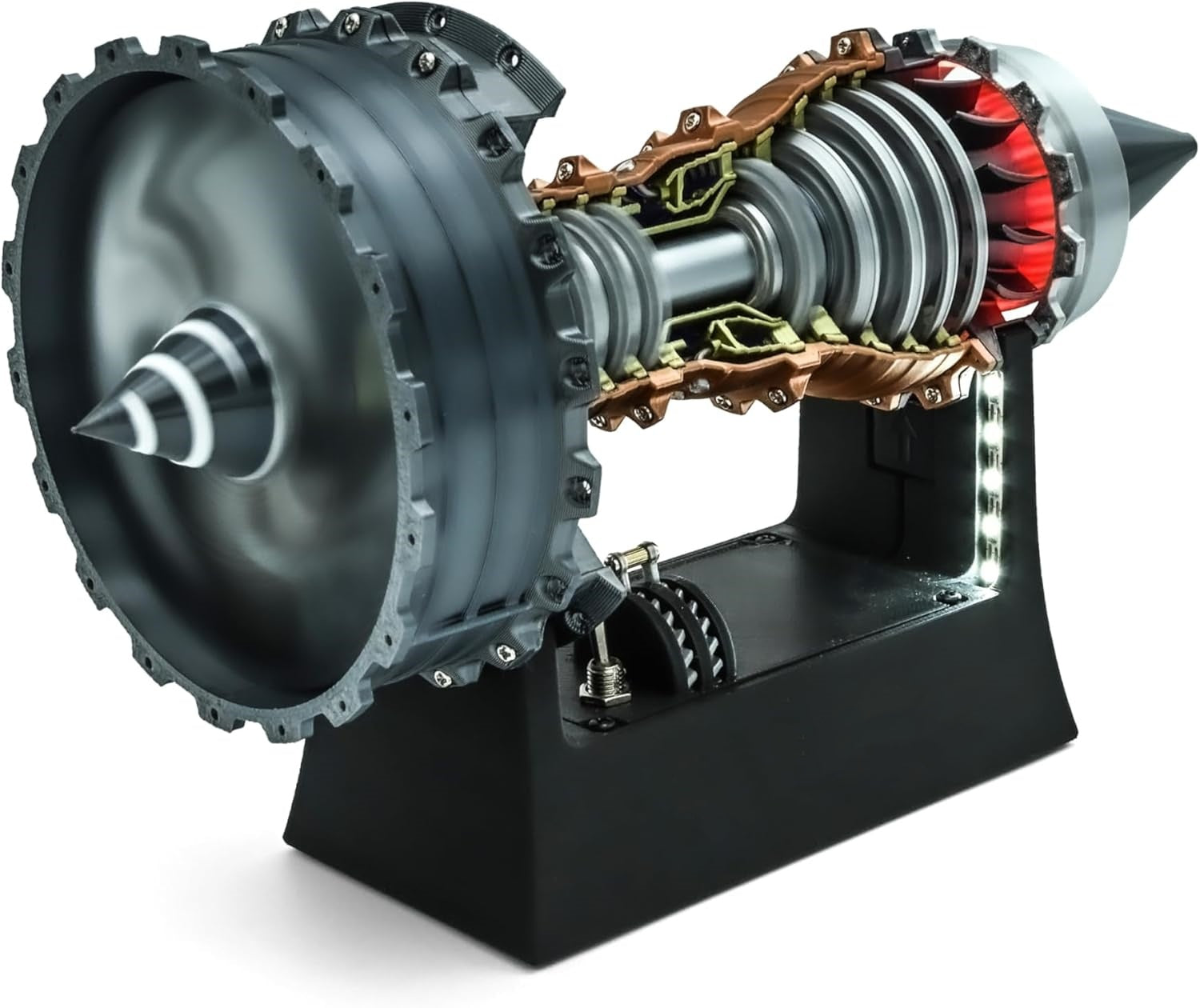 Desktop Metal Jet Engine Model – DIY Mechanical Turbofan Assembly Toy for Adults
