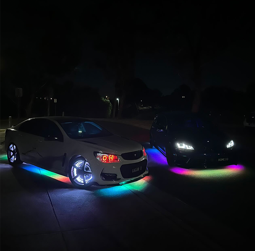 LED Underglow Kit for Cars – App Control Dynamic Chase-Mode Underbody Neon Lights Strip