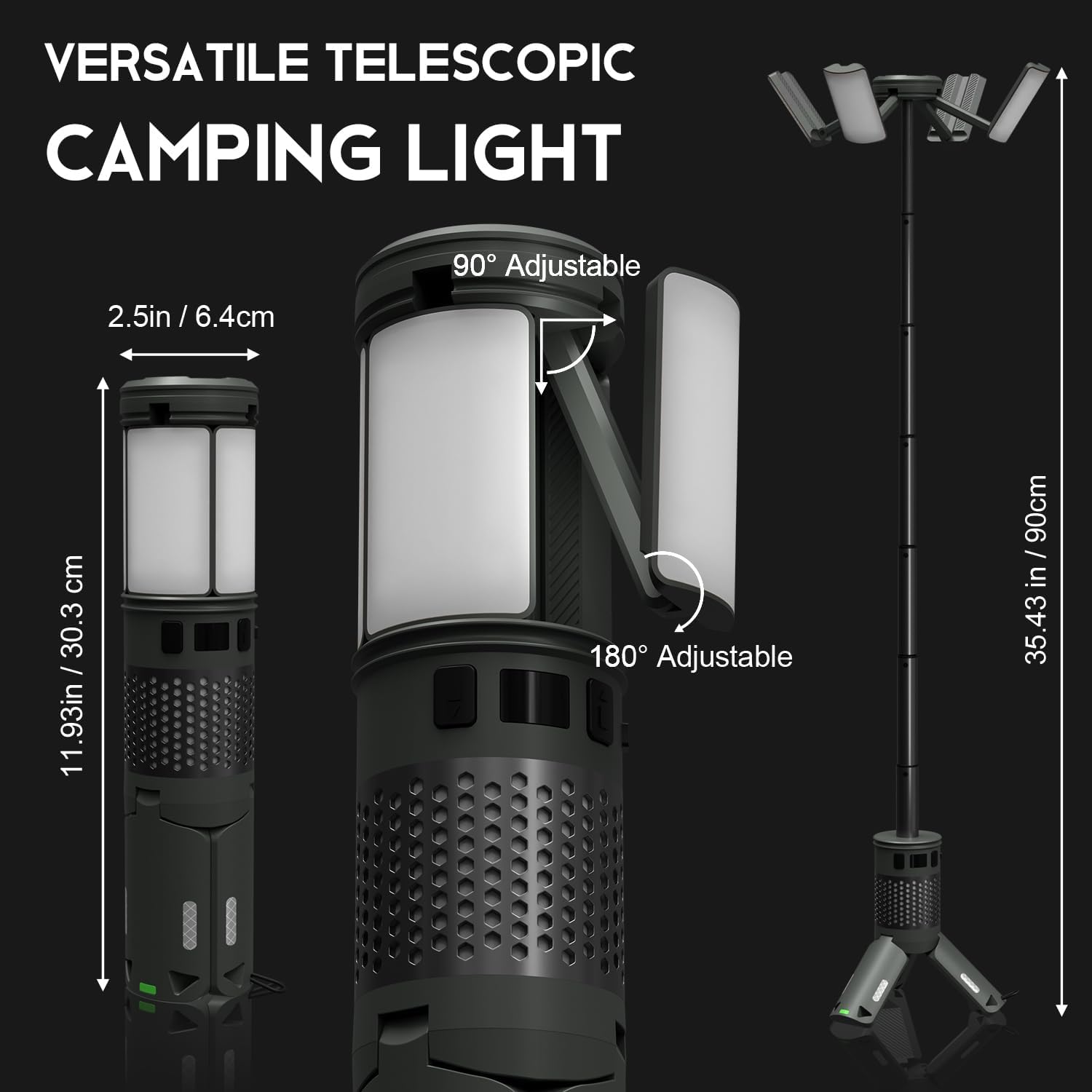 Telescopic LED Camping Light – Portable Waterproof Outdoor Lantern with Tripod Stand