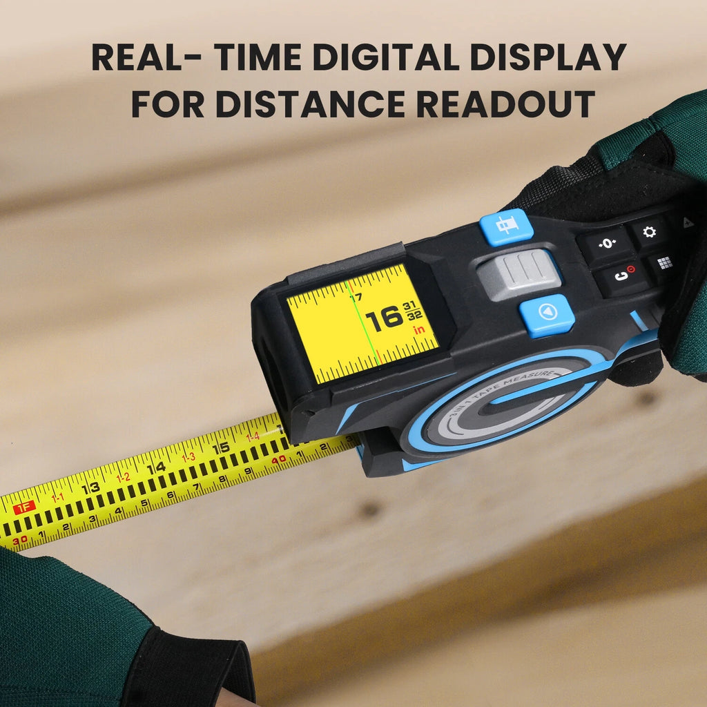 3-in-1 Digital Laser Tape Measure – Bluetooth Electronic Measuring Tool with LCD Display