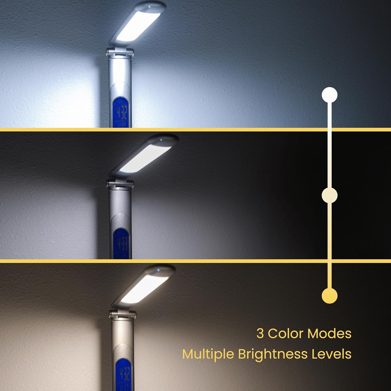 Smart LED Desk Lamp with Universal Charging Dock – Multi-Functional Wireless Charger Lamp with Calendar Display