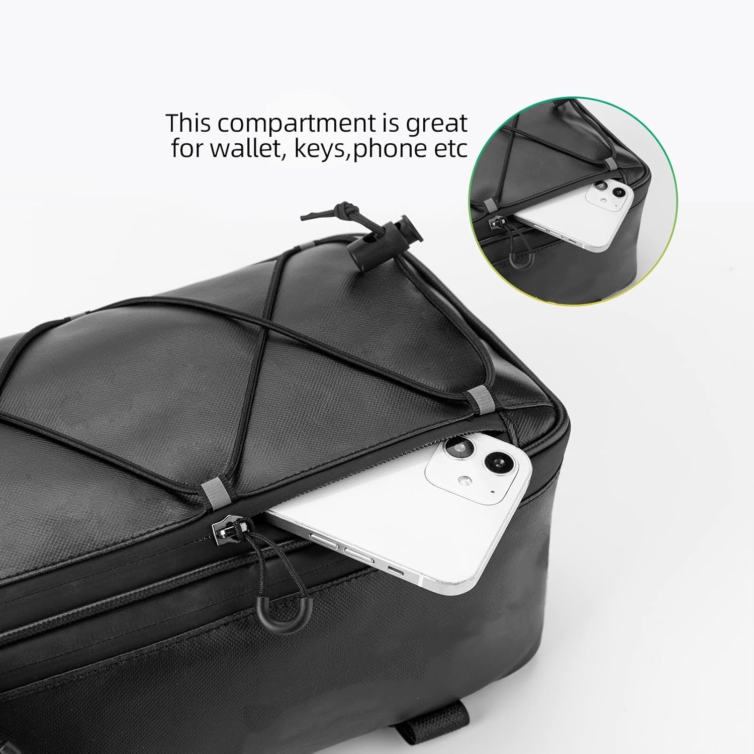 Waterproof Bicycle Seat Bag – 1.5L Bike Tail Pouch with Mesh Water Bottle Pocket